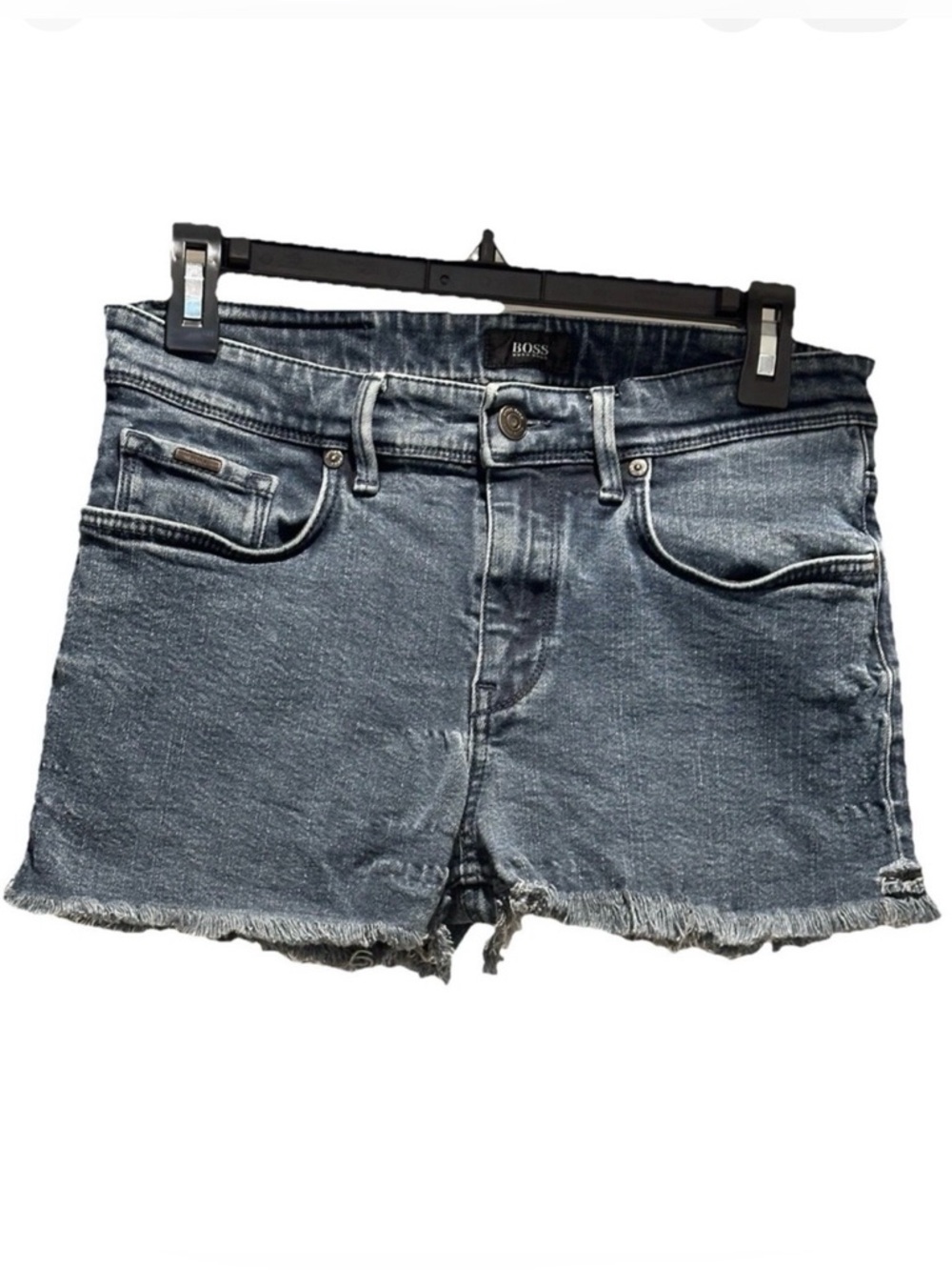 BOSS by Hugo Boss Dark Denim Cut-off Raw Hem Shorts Size 30